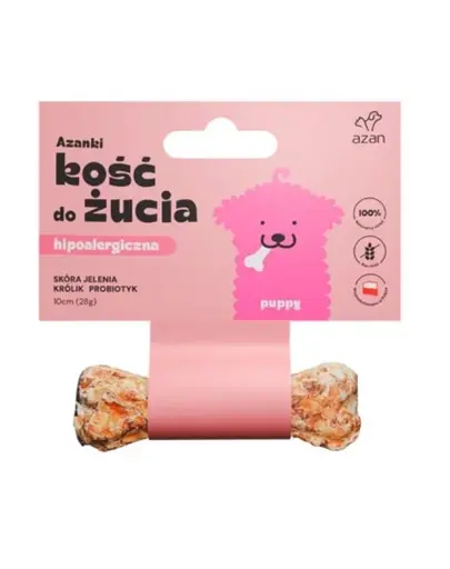 AZANKI Os pentru catelusi din piele de caprioara Puppy 10cm