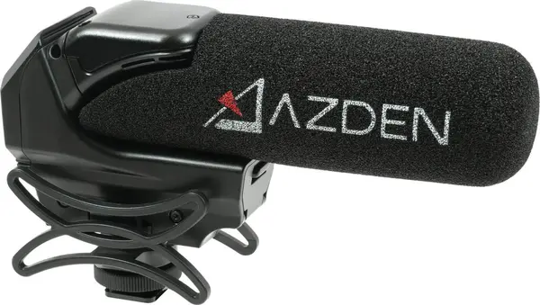 Azden SMX-15 Microfon Video Shotgun pentru Camere DSLR, Super-Cardioid, Castig +20dB, Filtru Low-Cut, Autonomie 24h, Mufa 3.5mm
