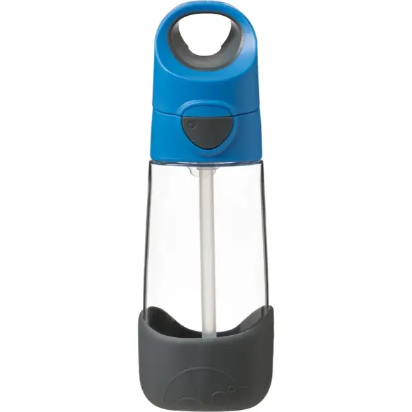 b.box Bottle with Straw biberon cu pai Blue Gray 1 buc