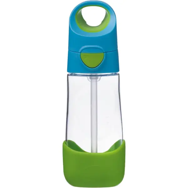 b.box Bottle with Straw biberon cu pai Blue Green 1 buc