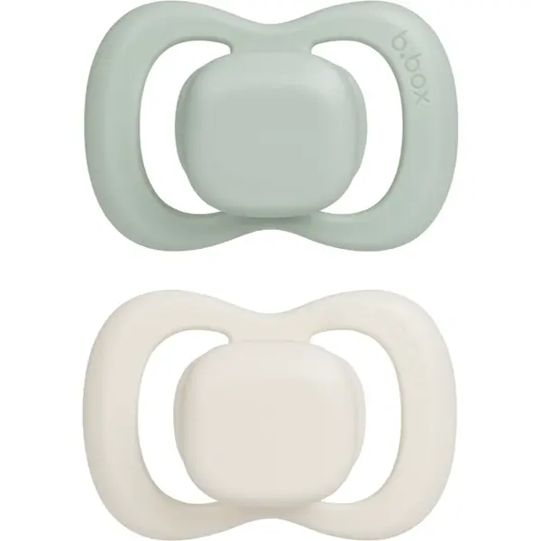 B.Box Natural Rubber 0-6m suzetă Sage/Vanilla 2 buc