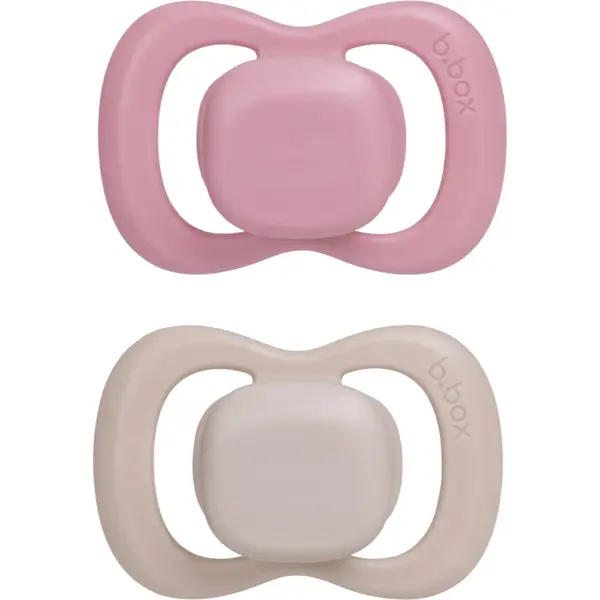 B.Box Silicone 0-6m suzetă Berry/Blush 2 buc