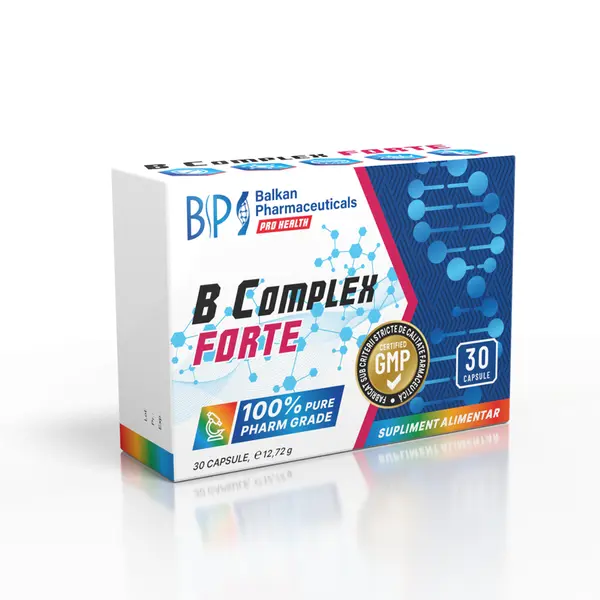 B-Complex Forte, Vitamine B pentru Energie și Sistemul Nervos, 30 Caps