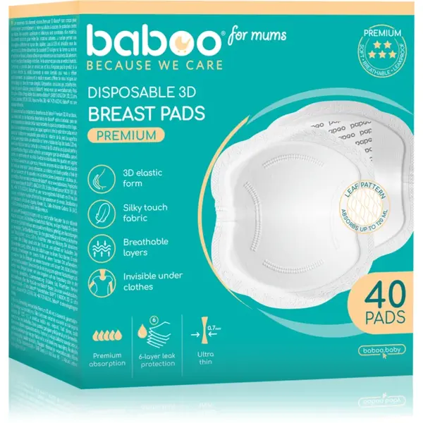 Baboo Premium Disposable Breast Pads inserții de unică folosință pentru sutien 40 buc
