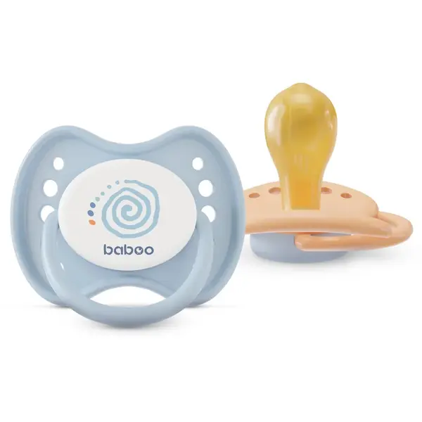 Baboo Soothers Round Latex with Case suzetă Blue Haze 6-12 m 2 buc