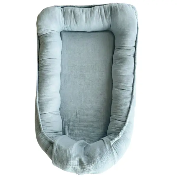 Baby Nest din muselina Twindeco Baby blue