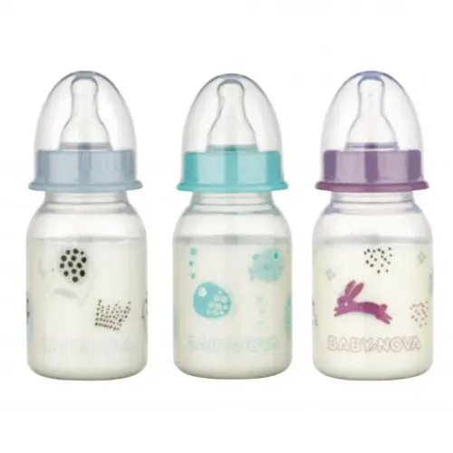 Baby Nova Biberon PP fara BPA decor cu animalute 46010, 120ml Zephyr Labs