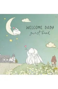 BABY SHOWER GUEST BOOK with GIFT LOG (HARDCOVER) for Baby Naming Day, Baby Shower Party, Christening or Baptism Ceremony, Welcome Baby Party: A Keepsa - Angelis Publications
