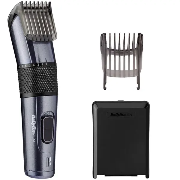 Babyliss Masina de tuns BaByliss E976E cu fir/ fara fir, 75 de minute de functionare, lama din titan, Gri/Negru