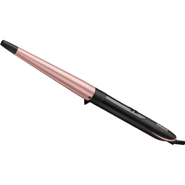 Babyliss Ondulator BaByliss C454E conic Flawless Curls 13-25mm, 210 grade, Invelis Quartz-Ceramic, 6 trepte de temperatura, LED, Roz/Negru