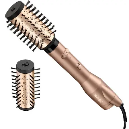 Babyliss Perie rotativa BaByliss Big Hair Dual AS952E, 650W + 2 accesorii, Tehnologie Ionica, Invelis ceramic, Jet de aer rece, Auriu