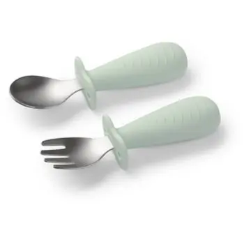 BabyOno Be Active Stainless Steel Spoon and Fork tacâmuri pentru copii