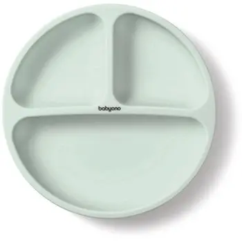 BabyOno Siilicone Plate 6m+ farfurie compartimentată cu ventuză