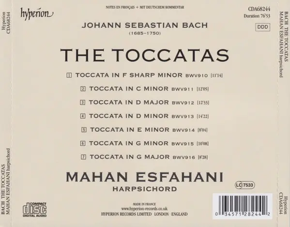 Bach: The Toccatas | Mahan Esfahani