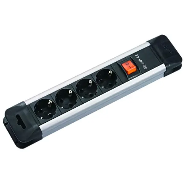 BACHMANN Prelungitor Bachmann B330.100R, 4x Schuko, 2m, Black