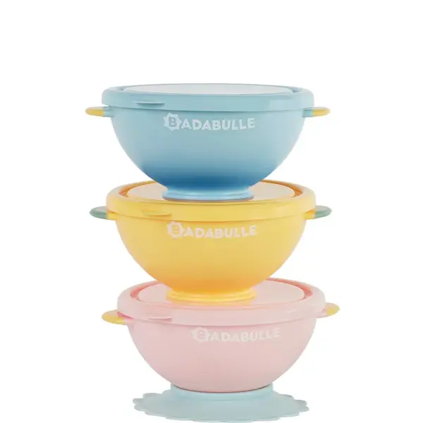 Badabulle Fun Colors castron cu capac 3 buc