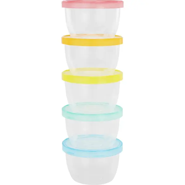Badabulle Maxi Fun Colors castron cu capac 5x250 ml
