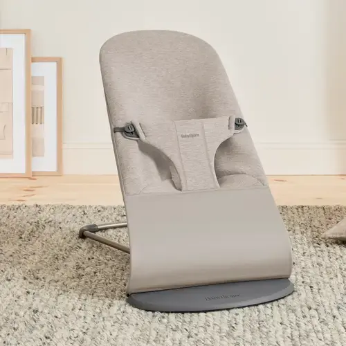 Balansoar BabyBjorn Bliss Sand Grey, 3D Jersey, 0 - 2 ani, Gri