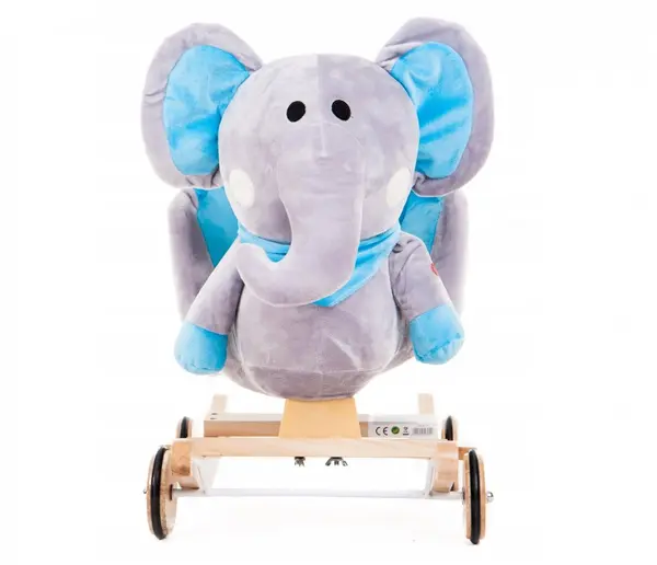 Balansoar copii 2in1 Doris Elefantel Albastru din plus cu roti si scaunel,spatar confortabil,centuri de siguranta,greutate maxim admisa 30kg