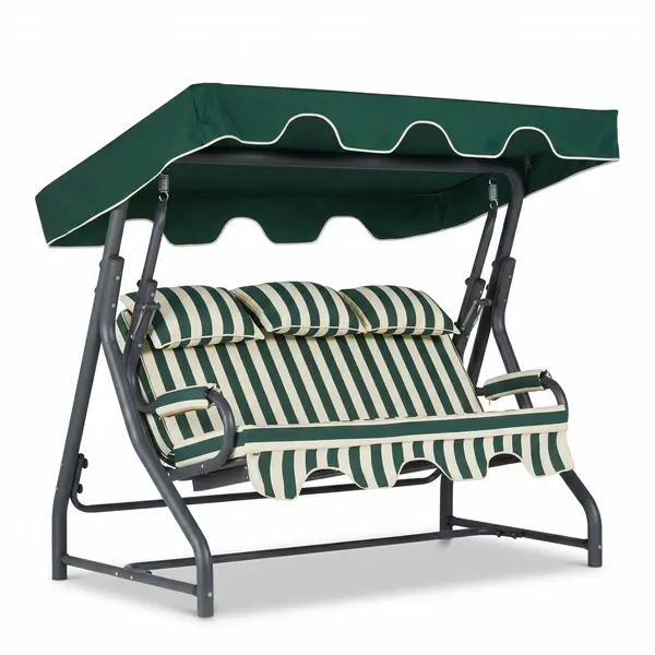 Balansoar de gradina cu 3 locuri Alico, Verde, 200x165x110 cm