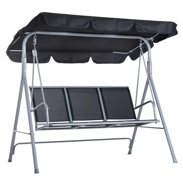Balansoar de Gradina Outsunny cu 3 Locuri din Metal, 171x108x154cm | Aosom Romania