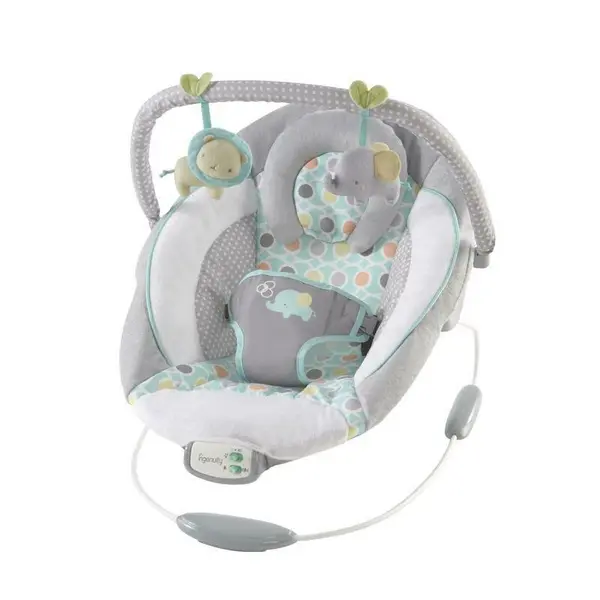 Balansoar electric bebelusi, Ingenuity, Morrison, 8 melodii, Vibratii, Pernuta pentru cap detasabila, Bara cu jucarii , Centura siguranta 3 puncte, 0-6 luni, Pana la 9 kg, Multicolor