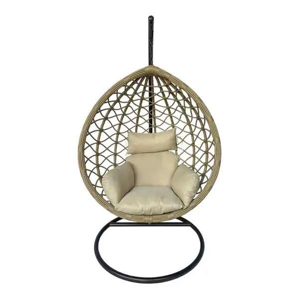 Balansoar Lyere, Pako World, Maro-Bej, Ratan, 120x108x195 cm