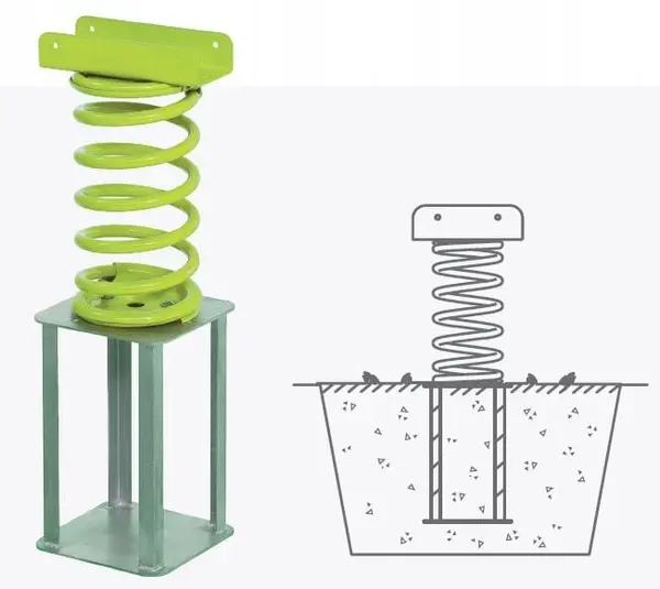 Balansoar pe arc pentru copii Elefant HDPE cu prindere in beton KBT