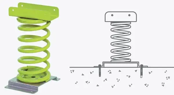 Balansoar pe arc pentru copii Elefant HDPE cu prindere pe beton KBT