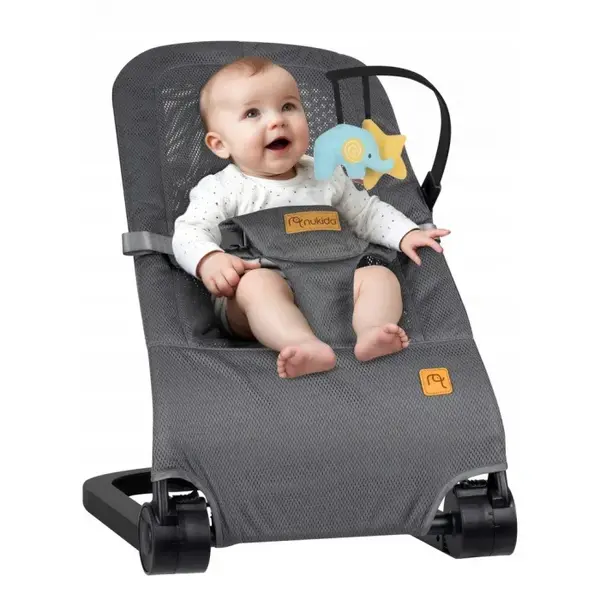 Balansoar pentru copii 2 in 1 cu jucarii, Nukido 705200, Gri - Default Title