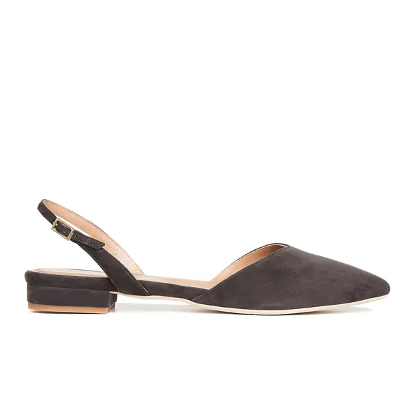 Balerini Alice in V, Piele Intoarsa, Gri - 38.5 / 1 cm
