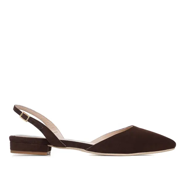 Balerini Alice, Piele Intoarsa, Maro - 40 / 9.5cm