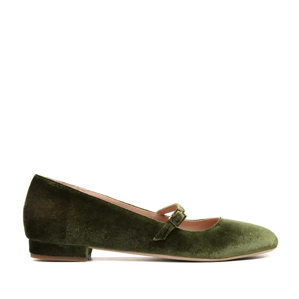 Balerini Carrie, Catifea, Kaki - 41 / 1 cm