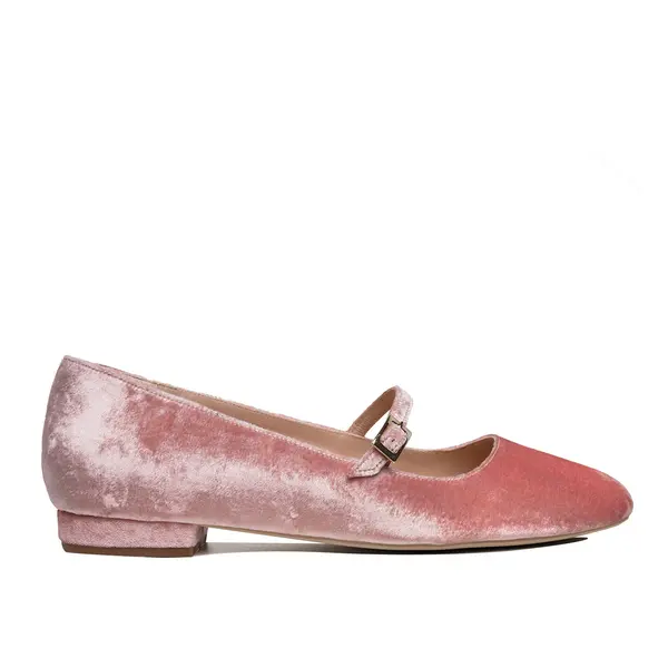 Balerini Carrie, Catifea, Roz-Piersica - 41 / 1 cm