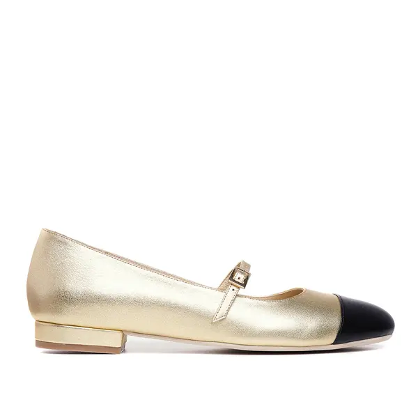Balerini Carrie, Piele Naturala, Auriu-Negru - 34 / 1 cm