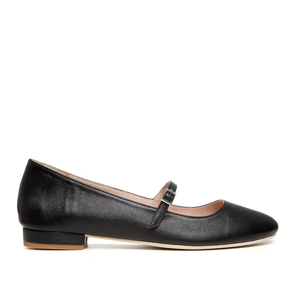Balerini Carrie, Piele Naturala, Negri - 37 / 1 cm