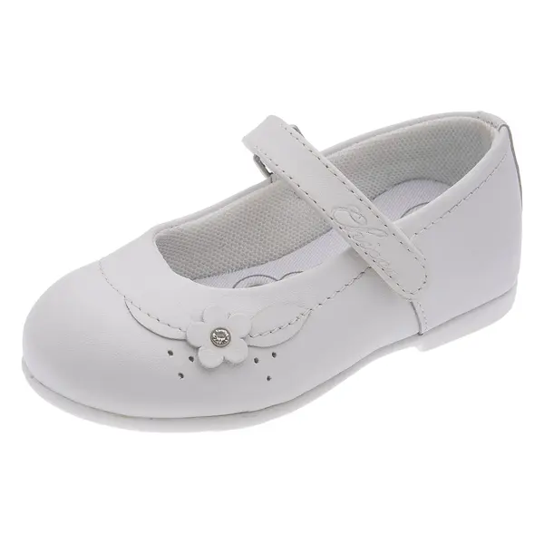Balerini copii Chicco Cleden, piele naturala, alb, 22148-70P