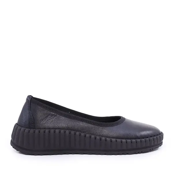 Balerini flexibili femei Benvenuti negri din piele 519DP6489N