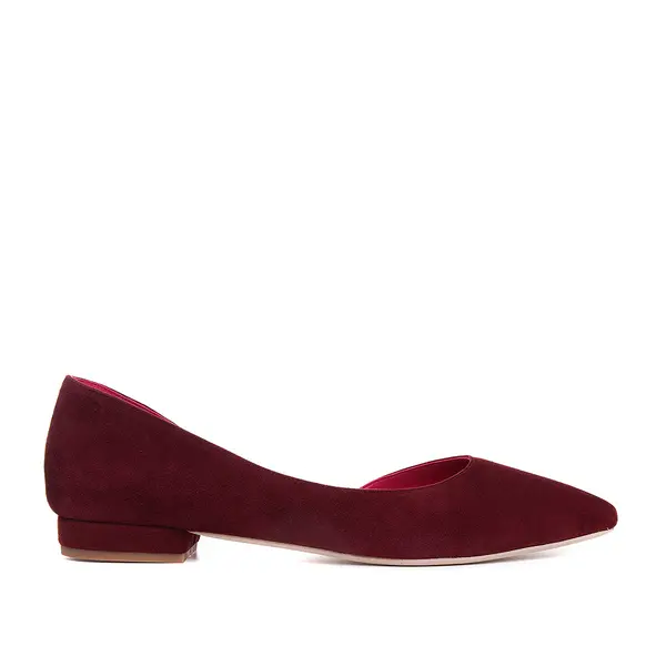 Balerini Samantha Piele Intoarsa, Burgundy - 41 / 8cm
