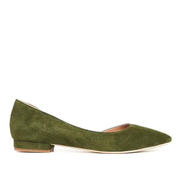 Balerini Samantha Piele Intoarsa, Kaki - 40 / 9.5cm