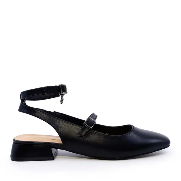 Balerini slingback femei Enzo Bertini negri din piele naturală 1129DD1618N