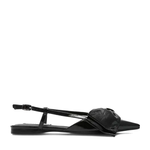 Balerini slingback femei Steve Madden Dazzled negri din piele lăcuită 1469dddazzledn