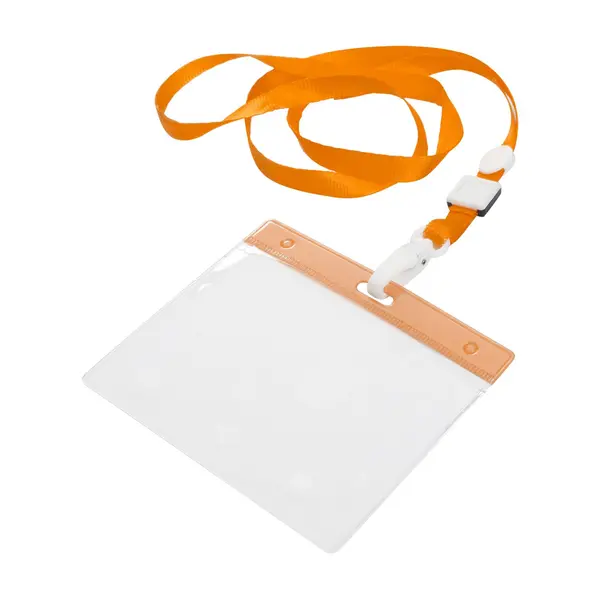 Ballek suport ecuson cu lanyard - portocaliu