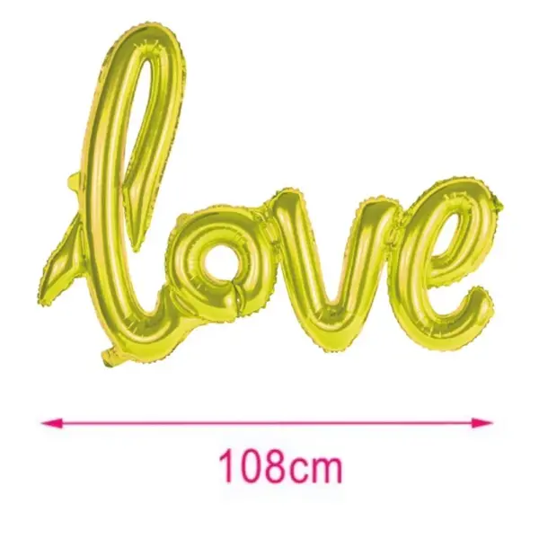 Balon din folie PartyGo Love, 108cm, auriu