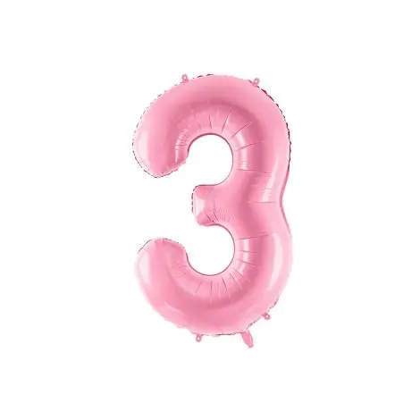 Balon folie cifra 3 roz 86 cm