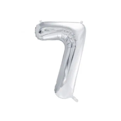 Balon folie cifra 7 argintiu 86 cm