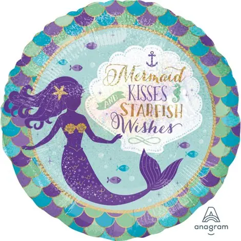 Balon folie sirena wishes & kisses 45 cm Amscan AM3779901