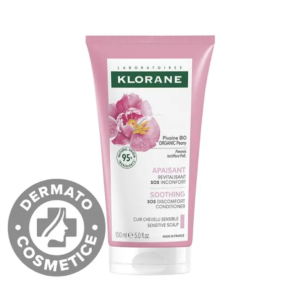 Balsam cu extract de bujor pentru scalpul iritat, 150ml, Klorane