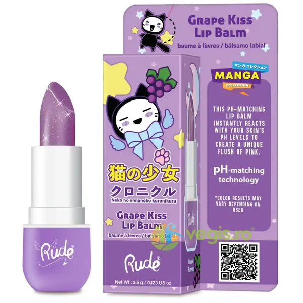 Balsam de Buze cu pH-Reactiv cu Aroma de Struguri Grape Kiss 3.5g