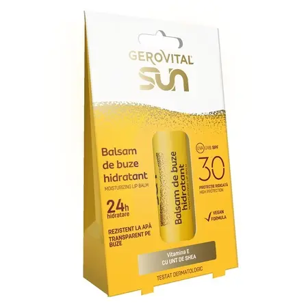 Balsam de buze hidratant cu protectie solara SPF 30 Sun, 5,7 ml Gerovital